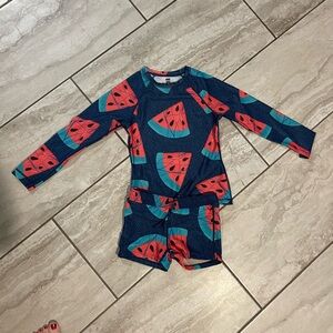 Kids Swim Set with Watermelon Print